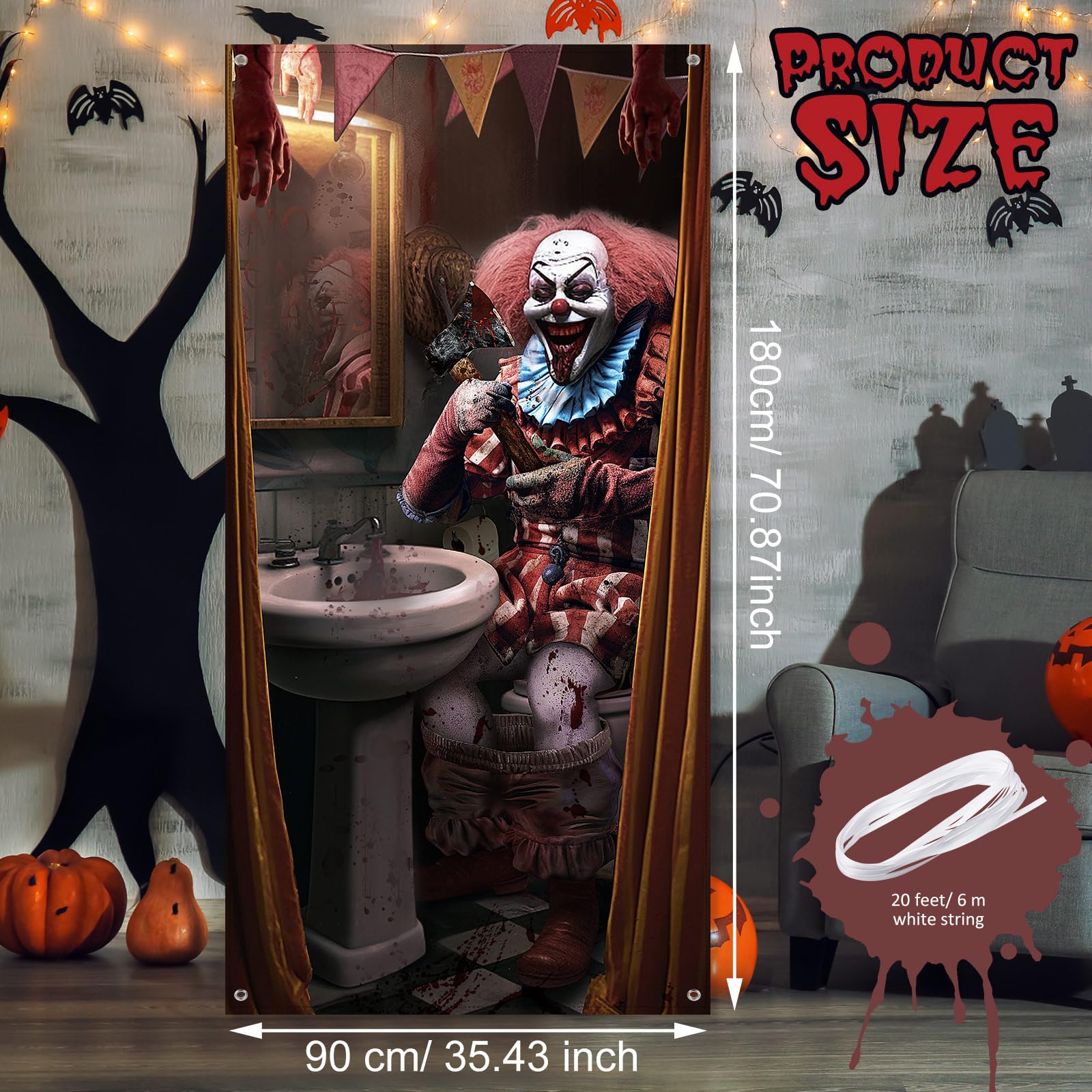 Amazon | WovWeave ハロウィン ピエロ ドアカバー サーカス ハロウィン